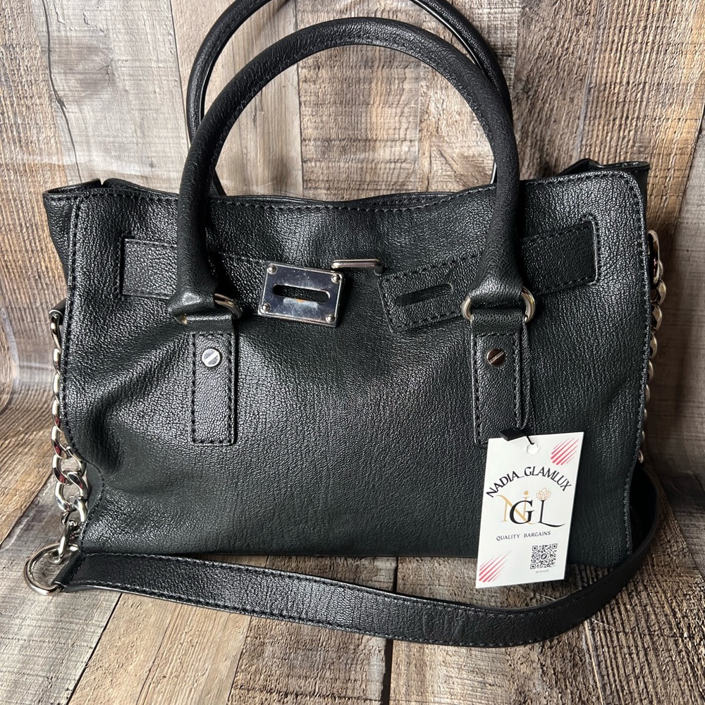 Michael Kors black soft leather  Hamilton Satchel Handbag